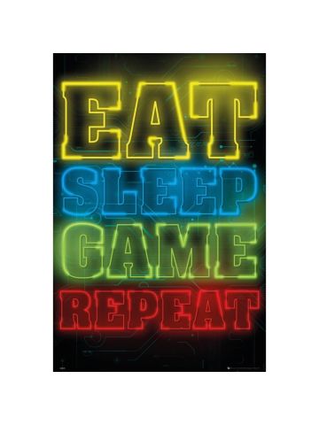 GB Eye, Gaming, Eat Sleep Game Repeat, Maxi Poster 61x91.5cm