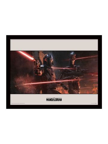 Star Wars: The Mandalorian (Battle)  Framed Print 30 x 40cm
