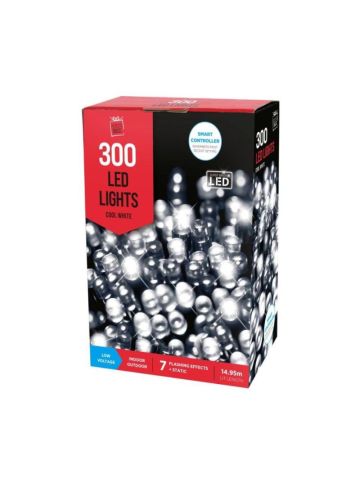 New Festive Magic 300 LED Christmas Lights Cool White 7 Effects Low Voltage