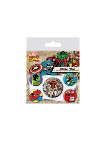 Pyramid International Marvel Retro Iron Man Badge, Multi-Colour, 10 x 12.5 x 1.3 cm