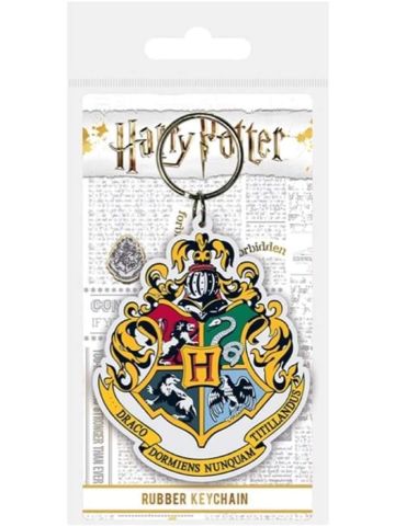 HARRY POTTER Hogwarts Crest Rubber Keyring - Official Merchandise 