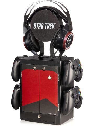 Numskull Red Gaming Locker, Controller Holder, Headset Stand for PS5, Xbox Series X S, Nintendo Switch-Official Star Trek Merchandise