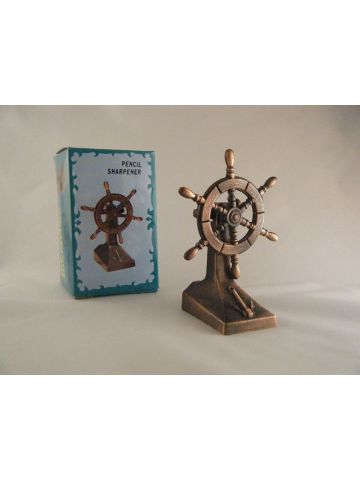 SHIPS WHEEL DIE-CAST ANTIQUE STYLE NOVELTY PENCIL SHARPENER