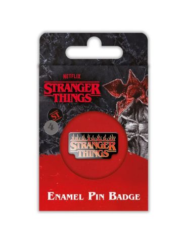 Stranger Things 4 Fire Logo Pin Badge